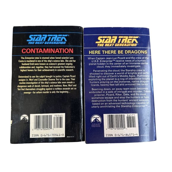 Star Trek Books The Next Generation Contamination & Here There Be Dragons PB - Picture 2 of 6